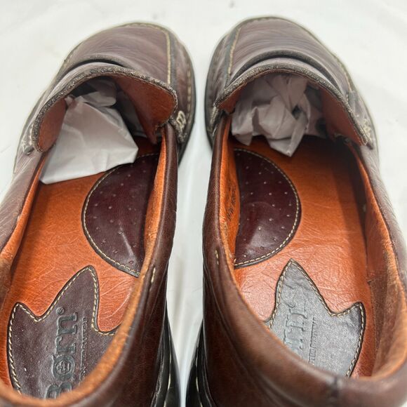 Born Women's Brown Leather Slip On Loafers Shoes Size 9 - Picture 9 of 9